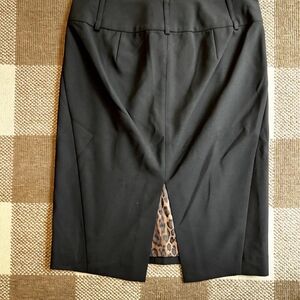 Express Black Pencil Skirt with Leopard Accent